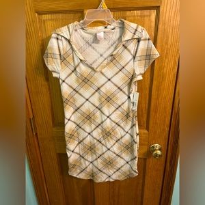 Tan argyle bodycon dress L Women’s SHIPPING INCLUDED